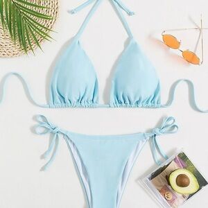 SHEIN Light Blue Bikini Set